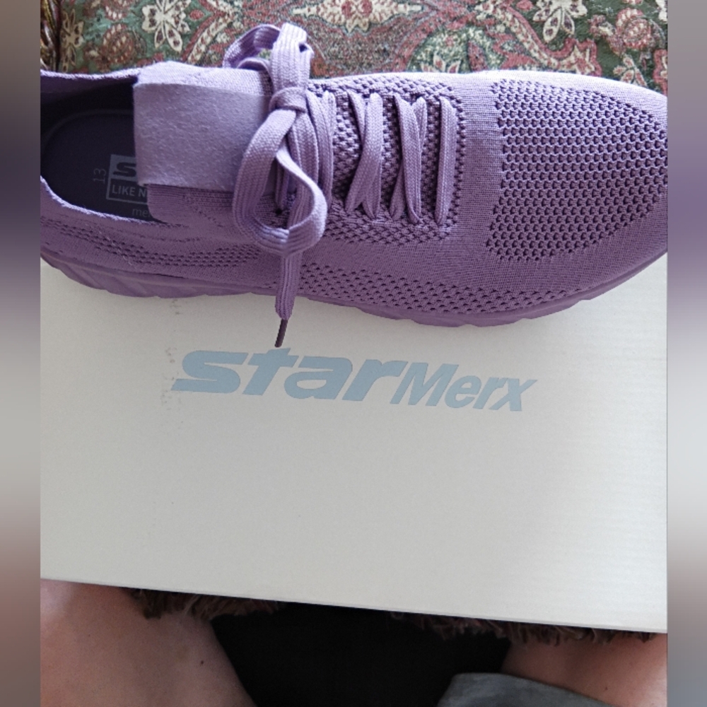 Purple Knit Mesh Sneakers with Athletic Design
